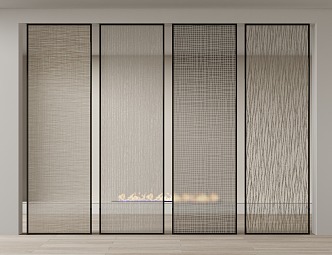 Modern entrained glass partition 3d model