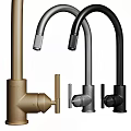 Modern Kitchen Faucets in Gold Silver and Black Finishes with Sleek Design