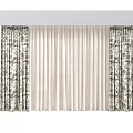 Elegant Layered Curtains With Sheer Panels And Textured Floral Pattern Fabric