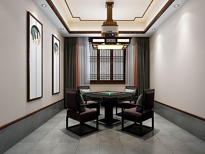 New Chinese Mahjong Room Rest and Entertainment Mahjong Room 3d model