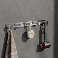 Modern Bathroom Accessories With Hanging Rack Towel Bath Sponge And Hair Dryer