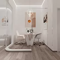 Modern Luxury Beauty Salon Interior With White Reception Sofa And Wooden Floor