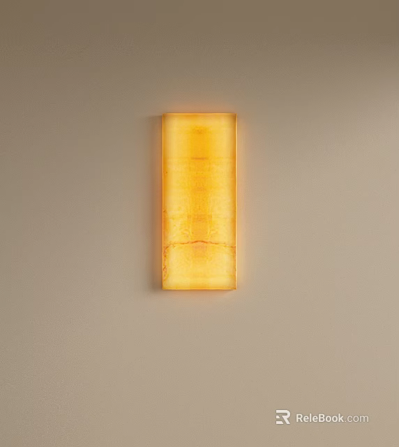 Modern Yellow Rectangular Glass Wall Lamp With Stylish Design For Indoor Decor 3d model