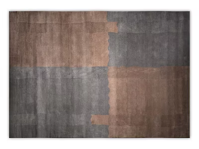 Square Rug With Brown And Gray Patchwork Design For Modern Interior Space 3d model