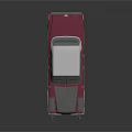 Vintage Red And White Car With Chrome Grille Illuminated Headlights Classic Design