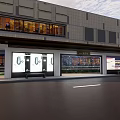 Outdoor New Chinese Landscape Waiting Station Bus Station Intelligent Bus Station Transparent Electronic Screen 3d model
