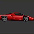 Red Sports Car In Low Poly Style With Sleek Design And 3D Model Features