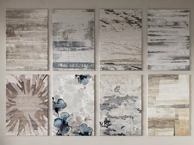 Square Rugs With Abstract Patterns Neutral Tones And Modern Design Elements 3d model