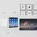 Projection Monitoring System Setup With Projectors Screens Whiteboard And Display Devices