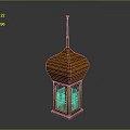 Traditional Handcrafted Bamboo Lantern With Woven Design Square Base And Spire Top