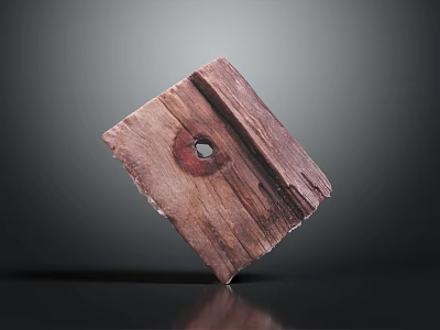 Artisan Crafted Wooden Stone Combination Piece With Natural Texture And Rich Design 3d model