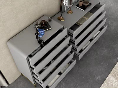 Modern Entryway Cabinet Sideboard with Storage Drawers and Metal Legs for Living Room Home Decor 3d model