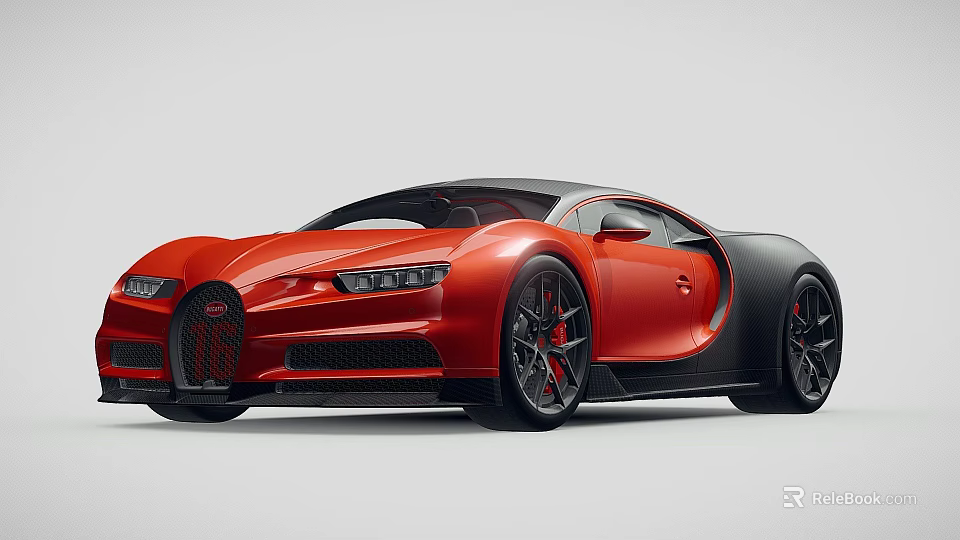 Red And Black Luxury Sports Car With Sleek Aerodynamic Design And Alloy Wheels 3d model 