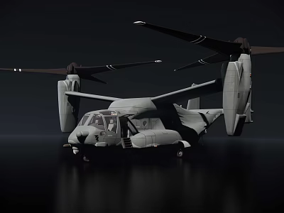 Modern Military Fighter Jet With Rotary Wings And Detailed Cockpit Design 3d model