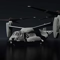 Modern Military Fighter Jet With Rotary Wings And Detailed Cockpit Design