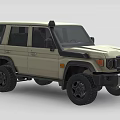 Toyota Beige Off Road SUV With Black Tires Rugged Exterior And Classic Design