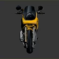 Yellow Sporty Motorcycle With Streamlined Design And Black Seat Metallic Wheels And Exhaust System