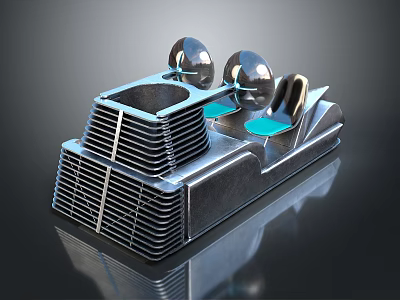 Classic Retro Motorcycle With Chrome Accents Dual Seats And Metallic Black Finish 3d model