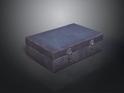 Dark Brown Leather Storage Box With Metal Clasps For Home Organizing 3d model