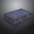 Dark Brown Leather Storage Box With Metal Clasps For Home Organizing
