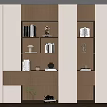Stylish Modern Wooden Bookcase With Multiple Shelves Holding Books And Decorative Items