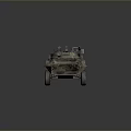 Military Wheeled Tank With Camouflage Paint Turret And Armored Exterior Design