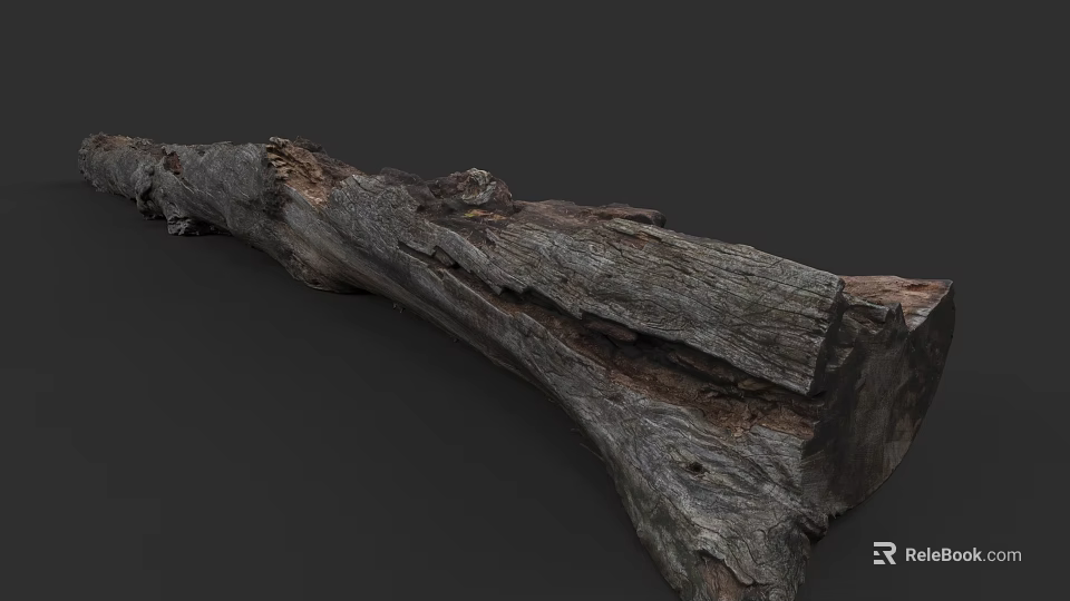 Natural Arbor Trunk Featuring Rough Wood Texture And Weathered Surface Details 3d model 