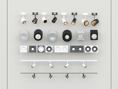 Modern downlight luminaire combination track spotlight model