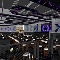 Modern Bar Qingba Bistro Bar Tacker Block Area Bar Counter Cashier Bar Cabinet Card Block Stage 3d model