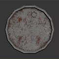 Rusty Metal Barrel Featuring Silver Top Red Bottom Peeling Paint And Stained Surface 3d model