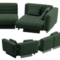 Modern Modular Sofa Set With Brown Green Black And Beige Seating Units 3d model