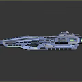 Futuristic Blue Sci Fi Spaceship Model With Glowing Details Complex Structure On Black Background 3d model