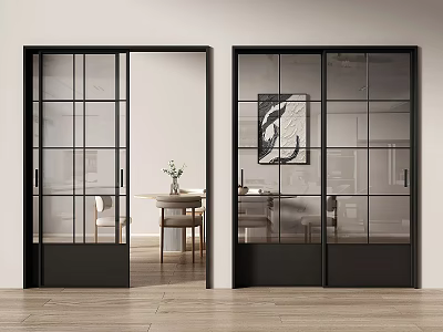 French sliding door retro sliding door glass sliding door kitchen sliding door glass door balcony sliding door study sliding door 3d model