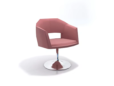 Stylish Modern Pink Upholstered Bar Stool With Swivel Metal Base Design 3d model