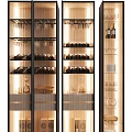 Modern Wine Cabinet Design with Glass Doors Interior Lighting and Wine Storage