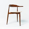 Modern Wooden Accent Chair With Light Upholstered Seat Curved Armrests And Tapered Legs