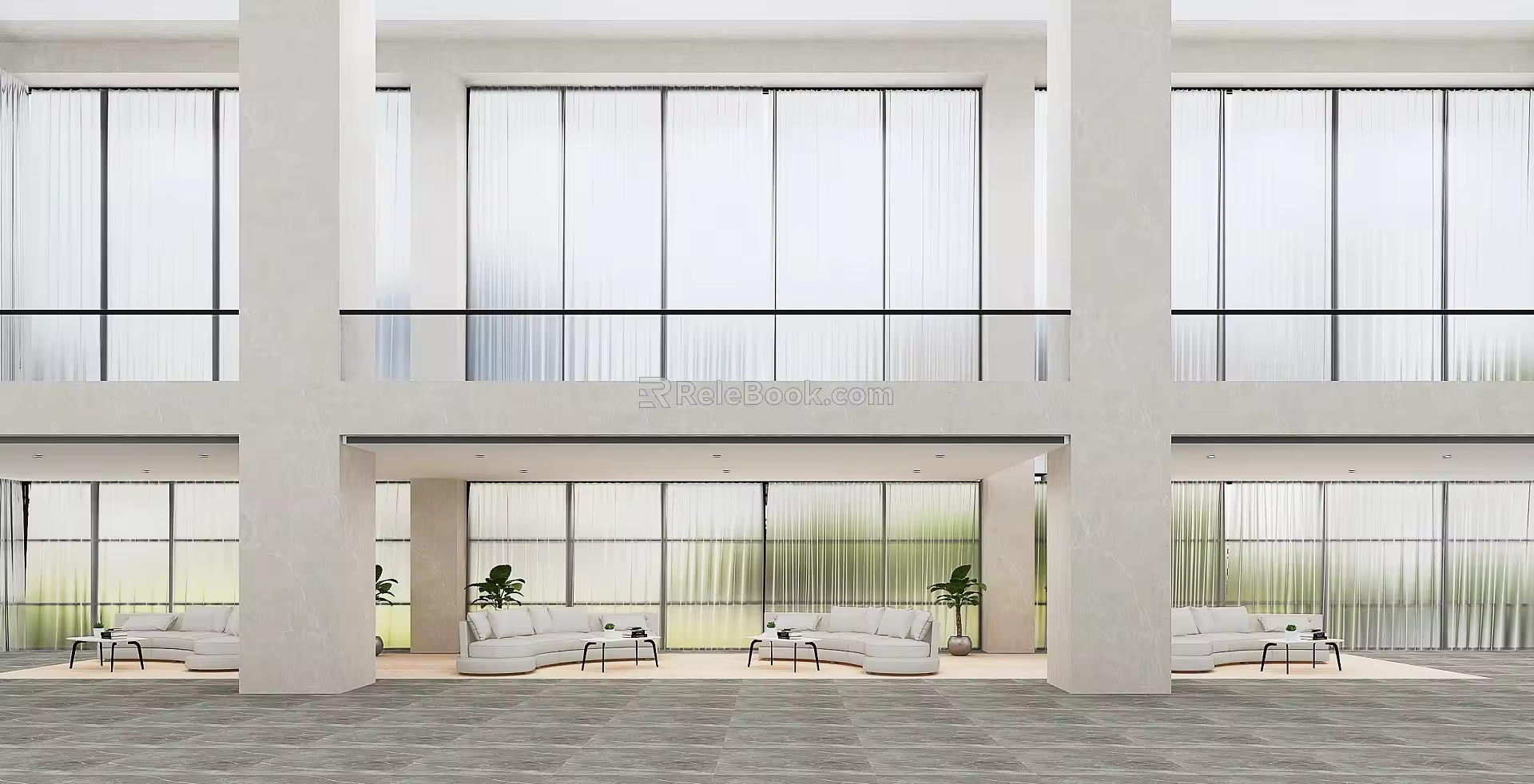 Modern Hall Reception Area Lobby 3d model