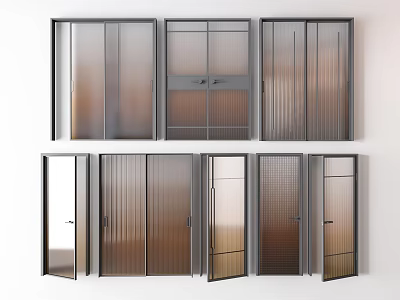 Modern Interior Door Designs Featuring Glass Panels And Sliding Styles 3d model