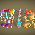 Colorful Fresh Mushroom Vegetables Showcasing Various Bright Hues and Diverse Shapes