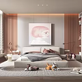 Modern Kids Room Interior Design With Cozy Bed Playful Toys And Decorative Painting
