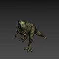 Green Tyrannosaurus Rex Dinosaur With Open Mouth In Standing Pose