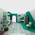 Modern Open Kitchen Interior with Island Counter as Ideal Check in Photo Spot