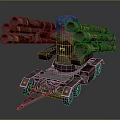 Heavy Duty Military Weapon With Multiple Barrels And Tracked Chassis Structure