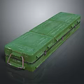 Green Long Rectangular Storage Case With Metal Clasps And Handle For Home Organizing