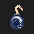 Blue Skull Themed Bomb With Rope Fuse And Stunning Skull Design