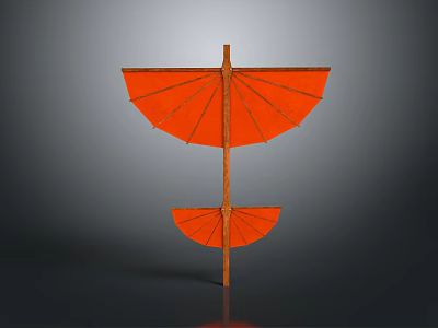 Modern Orange Airplane Model Featuring Unique Wing Design And Display Structure 3d model