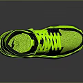 High Top Neon Green Black Athletic Shoes With Reflective Sole And Stylish Design