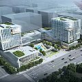 Modern Office Building With Glass Facade Rooftop Gardens And Surrounding Greenery