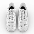 White Modern Sneakers With Star Design On Side And White Laces And Sole