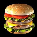 Juicy Double Beef Patty Cheeseburger With Sesame Seed Bun Tomato And Lettuce